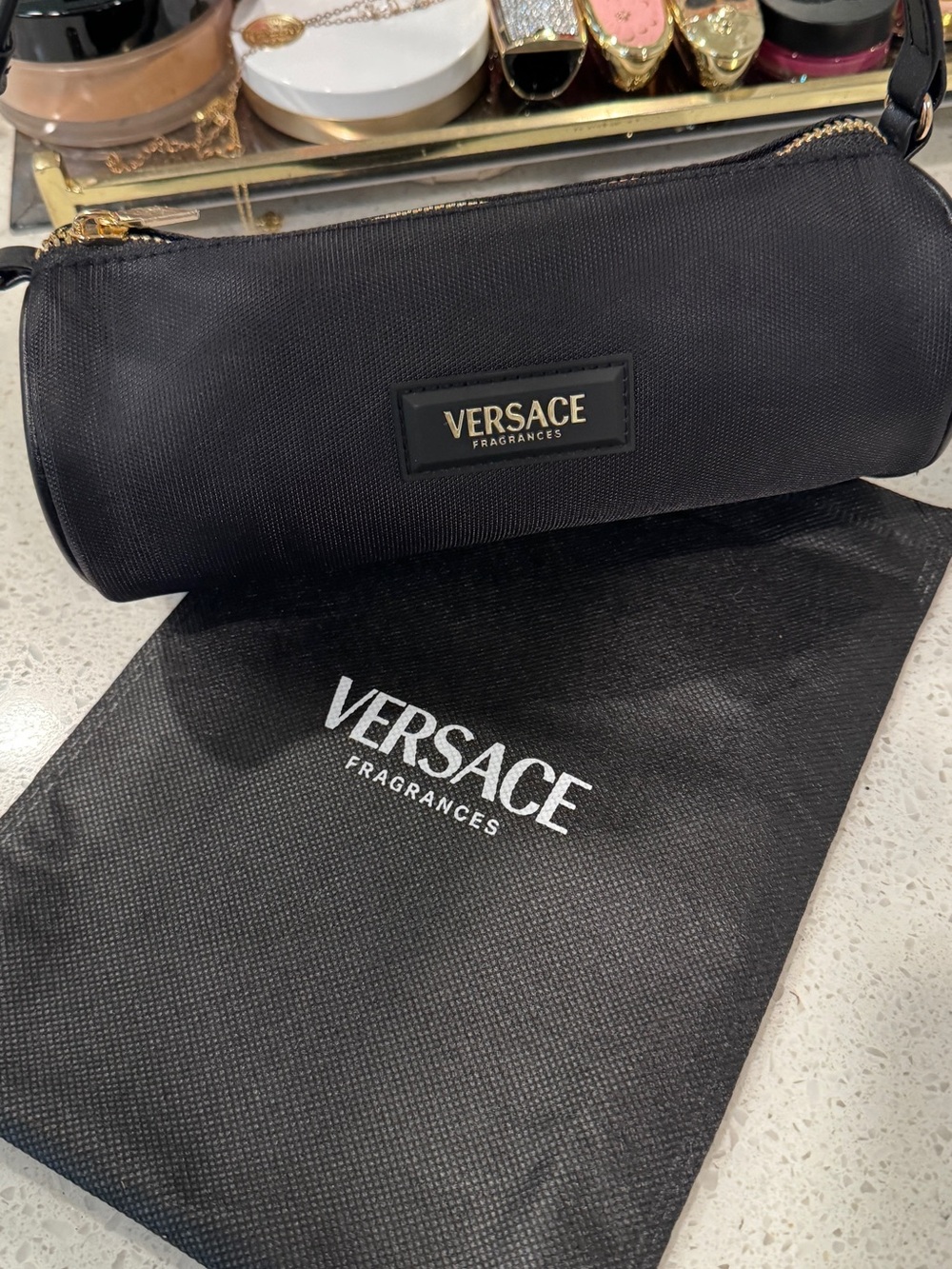 NEW! Versace Black Mini Cylinder cosmetic case , or evening wear - Picture 10 of 10